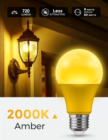 L LOHAS LED Sleep aid Amber Light Bulbs, Blue Light Blocking, A19 9W(60 Watt Equivalent) Dim Light Bulbs, 1800K Warm Light Bulb, E26 Base, 2 Pack
