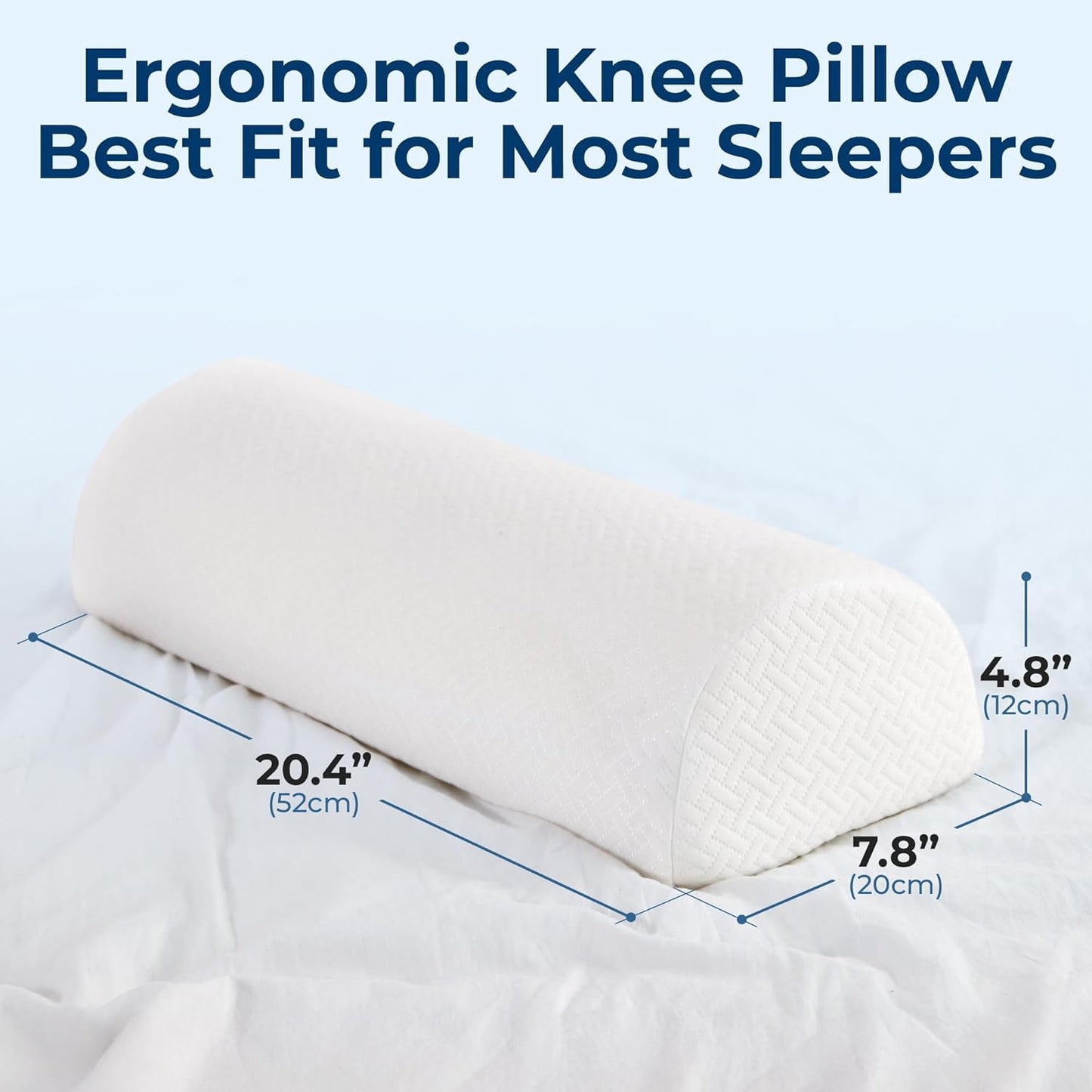 5 STARS UNITED Knee Pillow for Back Sleeping – Half Moon Bolster Pillow for Legs, Under Knee Pillow for Sleeping on Back, Memory Foam Leg Pillow for Back Pain, Gray