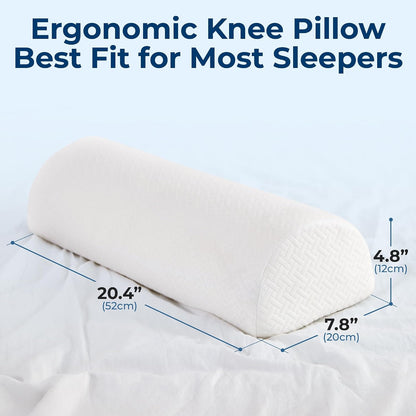 5 STARS UNITED Knee Pillow for Back Sleeping – Half Moon Bolster Pillow for Legs, Under Knee Pillow for Sleeping on Back, Memory Foam Leg Pillow for Back Pain, Gray