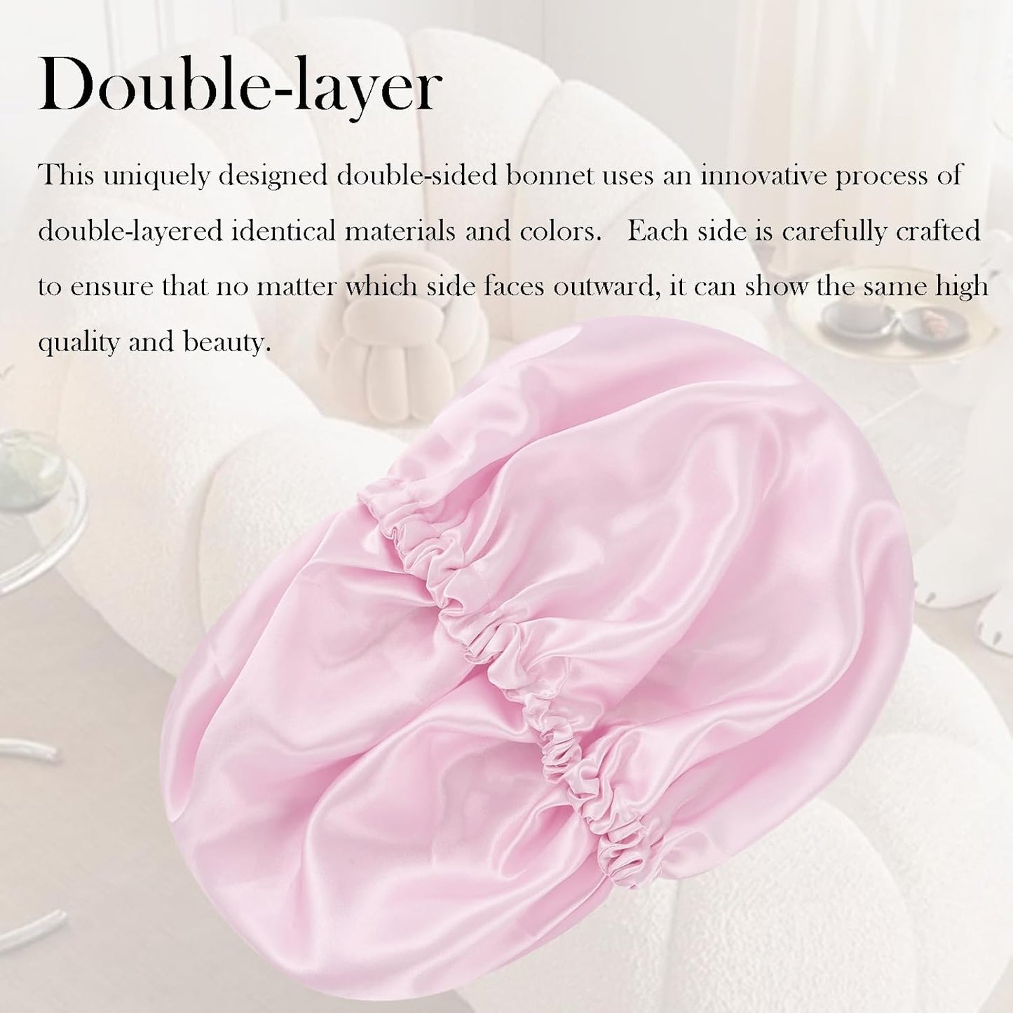 Satin Bonnet Double Layer Silk Bonnet for Sleeping Women for Natural Curly