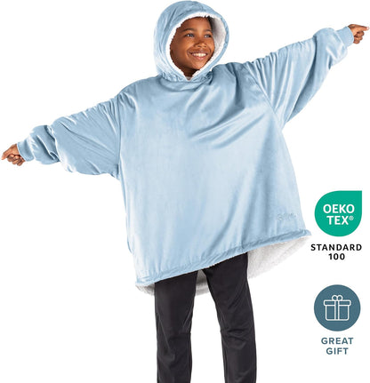 Bare Home Wearable Blanket Hoodie - Soft Plush Sherpa - Warm and Cozy - Oversized Wearable Blanket