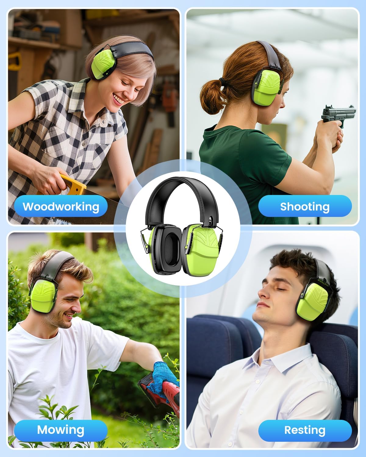 Link Dream 2Pack Ear Protection, NRR 35dB Hearing Protection Noise Canceling Ear Muffs Adjustable Headband for Shooting