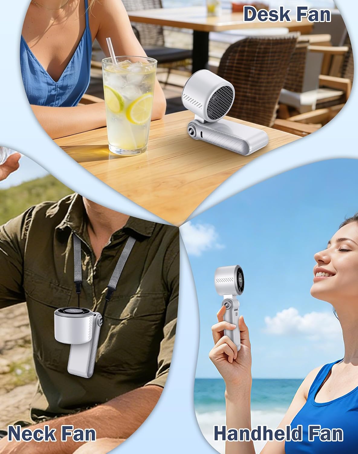 Portable Handheld Fan with Semiconductor Ice Cooling, [Instant Ice Relief], 4000mAh Rechargeable Mini Personal Fan, 5 Speeds, Quiet USB Travel Fan for Outdoor, Commuting, Summer Heat