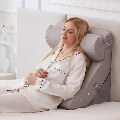 Ruqmuis Wedge Pillow Set for After Surgery, Bed Wedge Pillow, White
