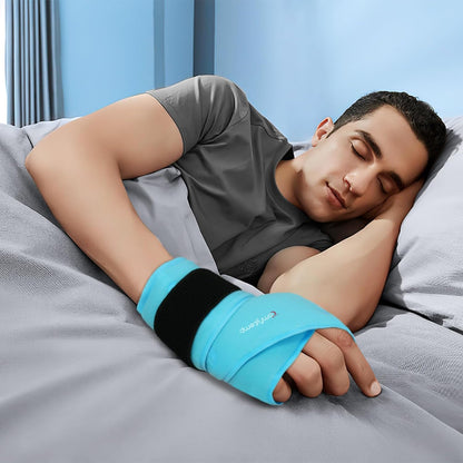 Comfytemp Wrist Ice Pack Wrap Carpal Tunnel Relief Wrist Brace, 2 Packs, FSA Eligible HSA, Gel Ice Packs for Injuries Reusable Wrap for Hand Pain, Hot Cold Compress Hand Brace, Men Women Recovery Item