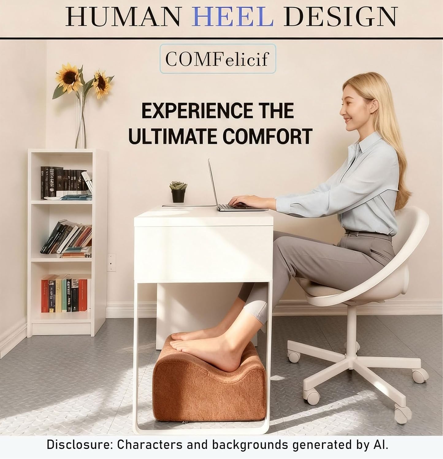Work Foot Rest Under Desk,Comfort Foot Rest for Couch | Foot Rest For Under Desk at Work,At Soft Ergonomic Footrest,Support Foot Pillow,Heel Chair,Leg Elevation Pillow blue
