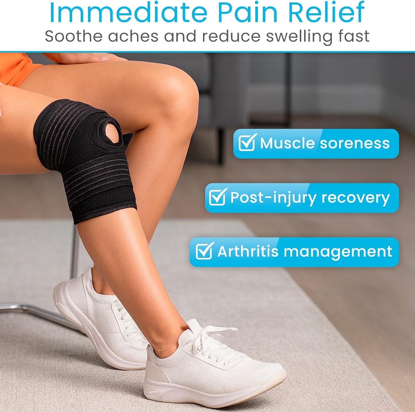Arctic Flex Multi-Purpose Ice Pack Wrap - Reusable Gel Ice Packs for Ankle Injuries, Hot & Cold Compression Therapy for Pain Relief, Plantar Fasciitis, Achilles Tendonitis, Knee, Elbow & Hand Pain