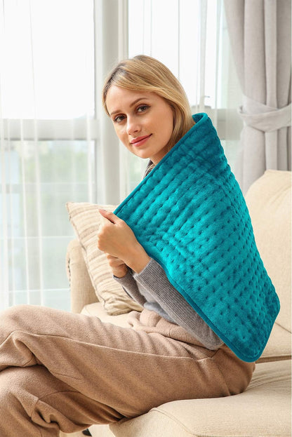 Ambershine 17''x33'' XXXL King Size Heating Pad with 12 Temperature Settings & 4 Auto-Off Countdown Timers, Pain Relief for Back/Neck/Shoulders/Abdomen/Legs(Dark Teal)