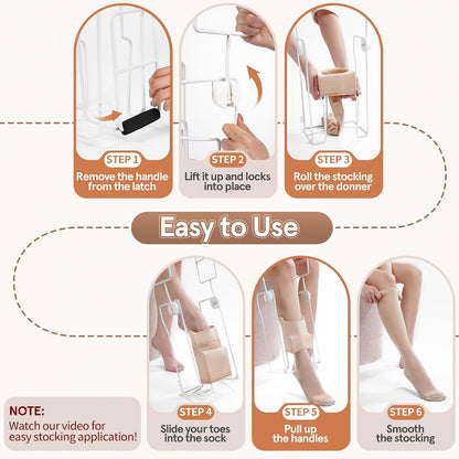 Compression Sock Aid Device Kit with Sock Remover Tool for Seniors