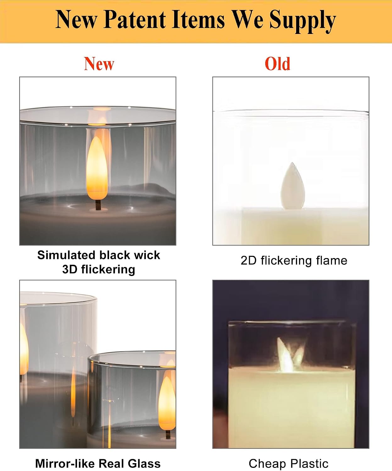 ANGELLOONG Flickering Flameless Candles, Realistic Battery Operated Candles with Remote and Timer, Set of 3 LED Candles for Fall Room Home Wedding Decor Centerpieces Table Party Christmas Decorations