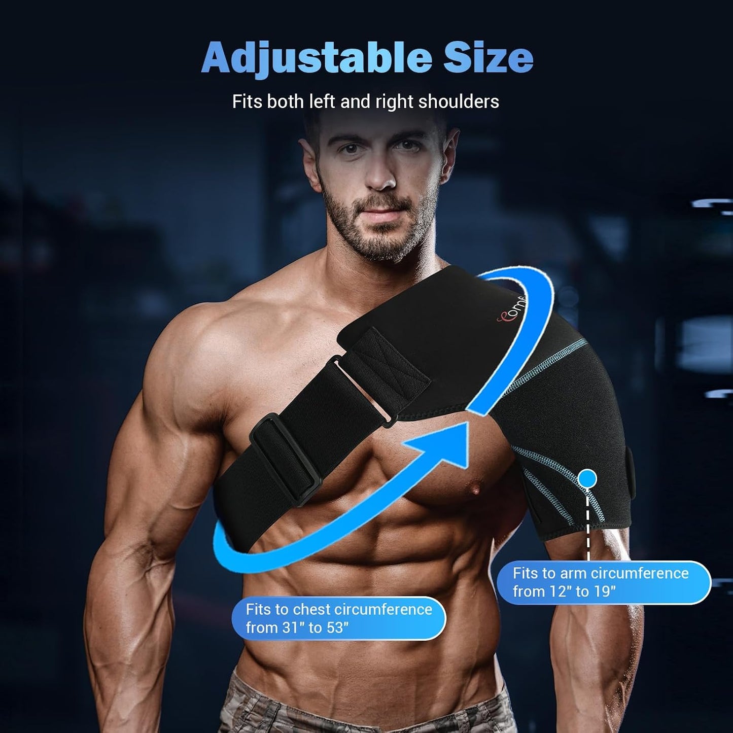 Comfytemp Shoulder Ice Pack Wrap Shoulder Brace, Gel Cold Compression Sleeve for Injuries Reusable Arm Rotator Cuff Pain Relief, Therapy Recovery Items for Men Women, 2 Gel Ice Packs