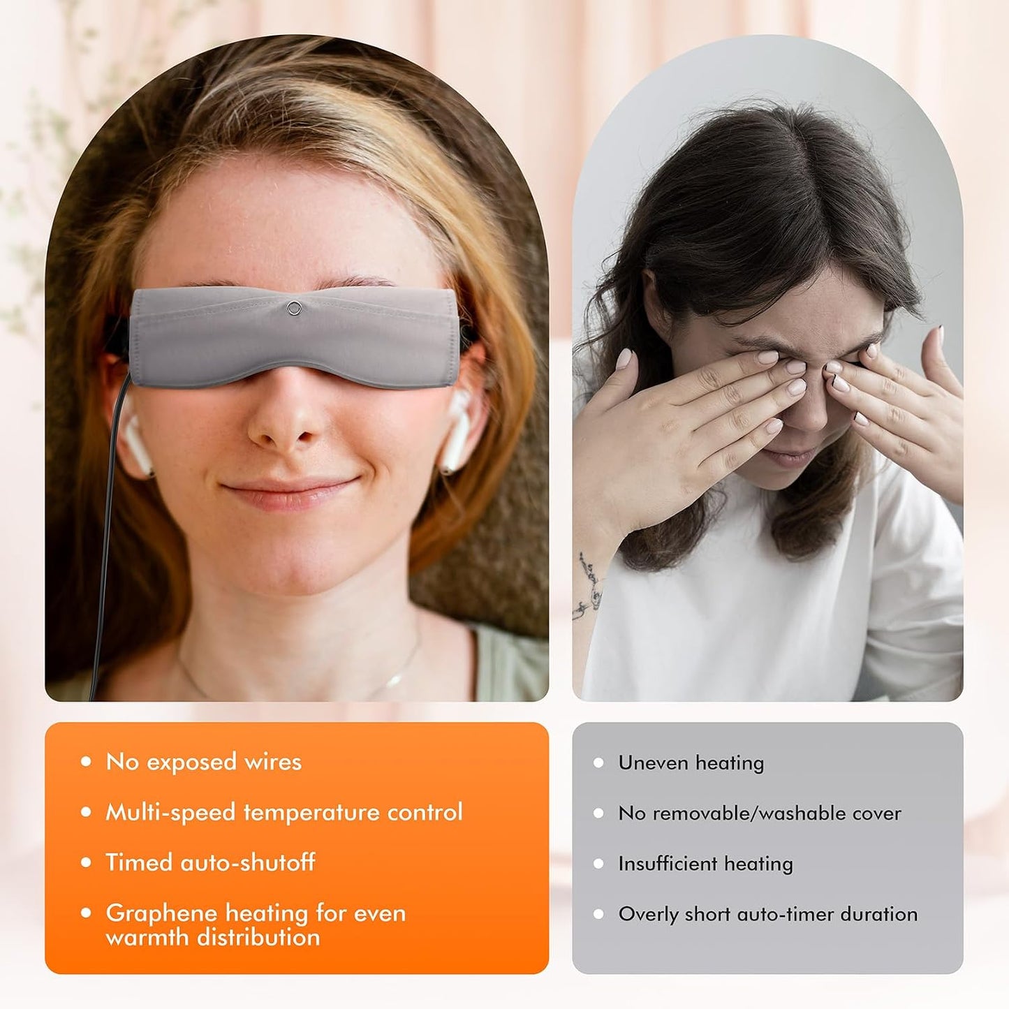Heated Eye Mask – Warm Compress for Dry Eyes, USB Electric Heating Pad for Stye & Chalazion Eye Treatment, Eye Sleep Mask for Dark Circles and Puffiness Relief, FSA Eligible (Pink)