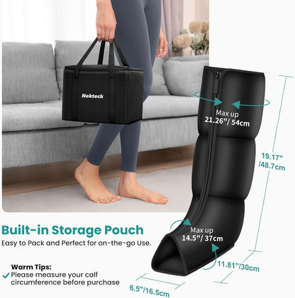 Nekteck Leg Massager for Circulation and Pain Relief, 6 Modes & 6 Intensities Air Compression Boots Helpful for Leg Swelling, Edema RLS, FSA Eligible Gifts for Mom Men Women Dad Birthday