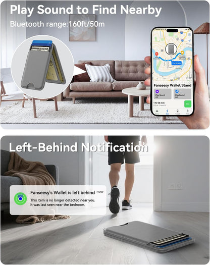 TWZKG for MagSafe Wallet, Works with Apple Find My,5 Card Holder with Stand