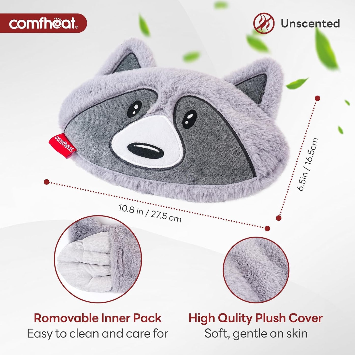 Microwave Unscented Heating Pad for Pain Relief, Moist Heat Pack Hot Compress for Period Cramps, Shoulder, Muscles, Cute Cloud Plush Heating Pad, Gift for Girl Women, with Washable Cover