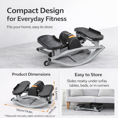 Rock Stepper, Rock Stepper Side to Side Exercise Machine for Home – 310 lbs Capacity Quiet Lateral Rocking Stepper with Digital Monitor, Low-Impact Glute Trainer, Compact No Assembly Required