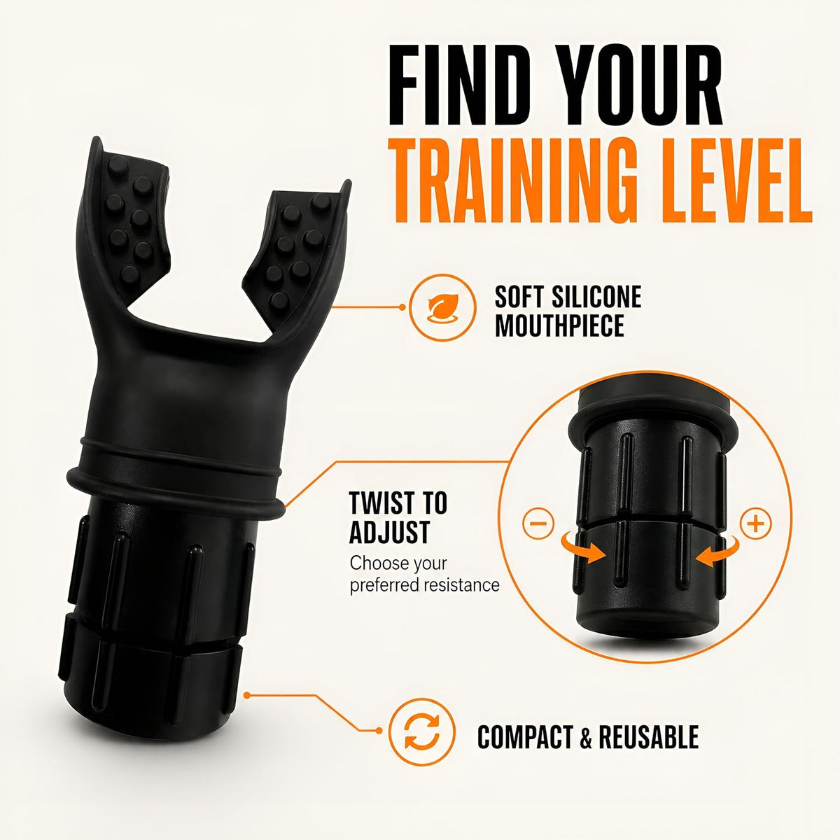 Lung Trainer – Adjustable Breathing Resistance Mouthpiece for Fitness, Running & Endurance Training – Compact Breath Trainer for Workouts and Daily Practice