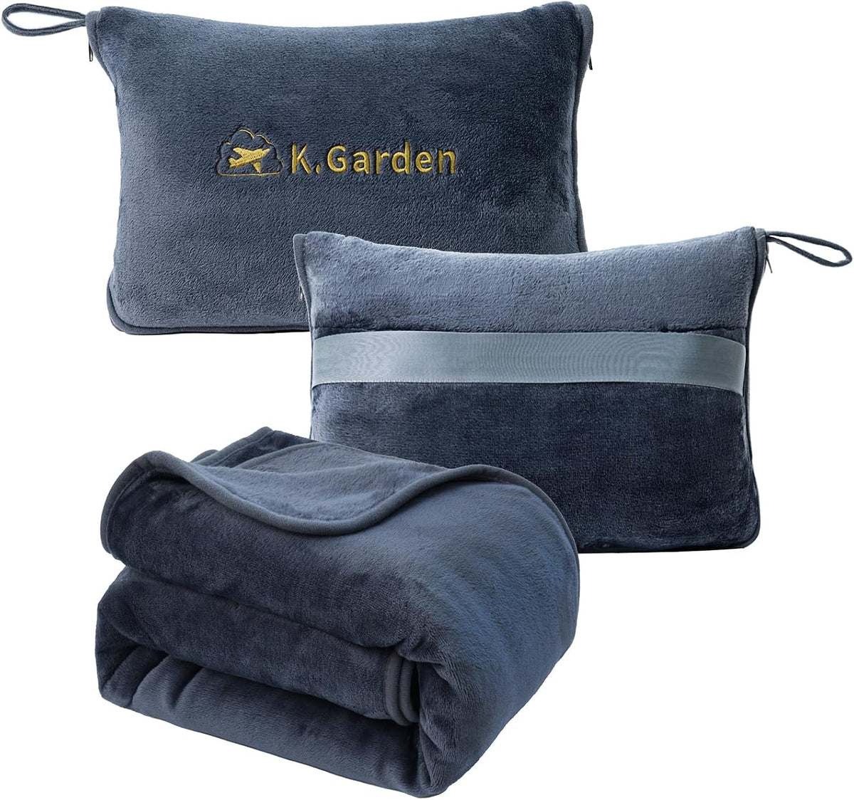 Travel Throw Blanket and Pillow- Soft 2 in 1