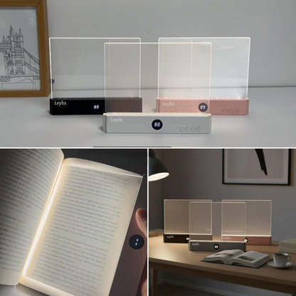 XL LED Flat Book Light for Reading at Night in Bed, Matte Pink