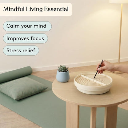 Special Supplies Zen Garden Sand Spinner – Self Spinning Sandscape for Desk, Mindfulness Kit, Stress Relief, Sensory Therapy Tools- Zen Garden Kit (Black)