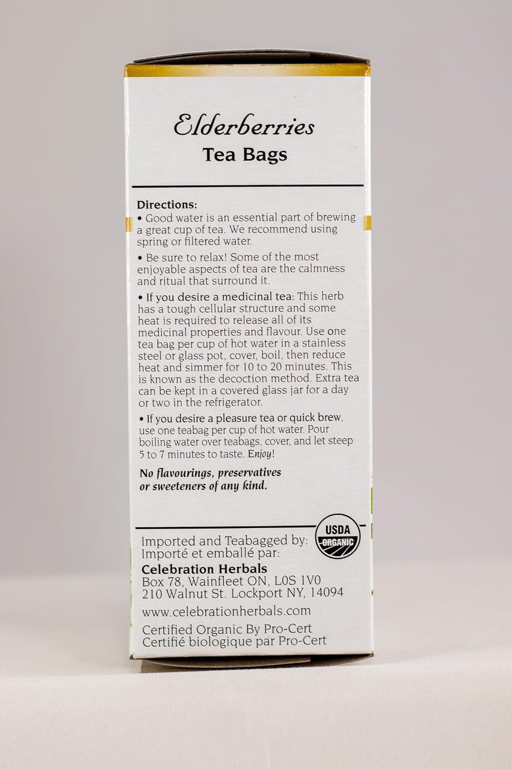 Celebration Herbals Organic Elderberries Tea Bags 24 Count