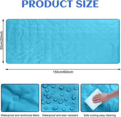 Drydiet Cooling Pad Mat for Bed Cooling Mattress Pad Gel for Sleep, Summer Hot Flashes, Adult, Pets, No Water or Electricity Required(Plain,48 x 28 Inch,Light Blue)