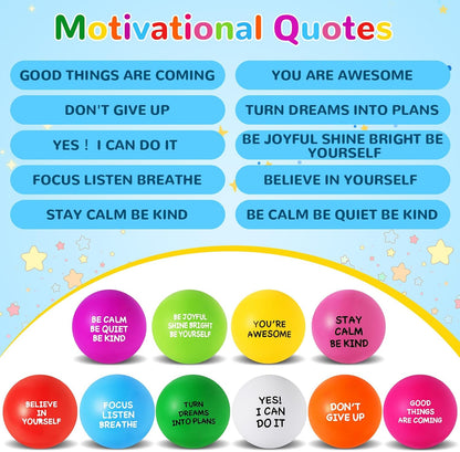 108 Pack Motivational Stress Balls Bulk for Adults & Kids Foam Stress Toys