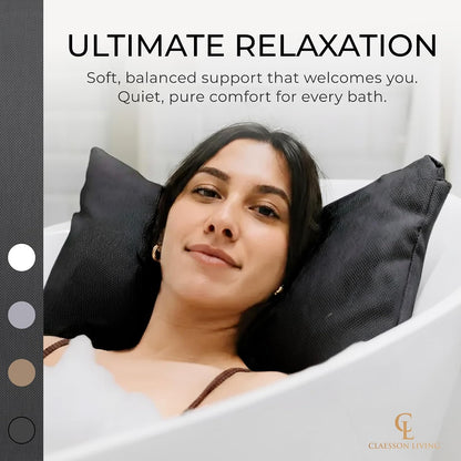 Luxury Bath Pillow for Tub - Thick and Comfortable Bathtub Pillow Support for Head and Neck and Back - Washable Quick-Drying Bath Pillows - Bath Cushion for Home Spa - Fits Any Bathtub - Light Gray