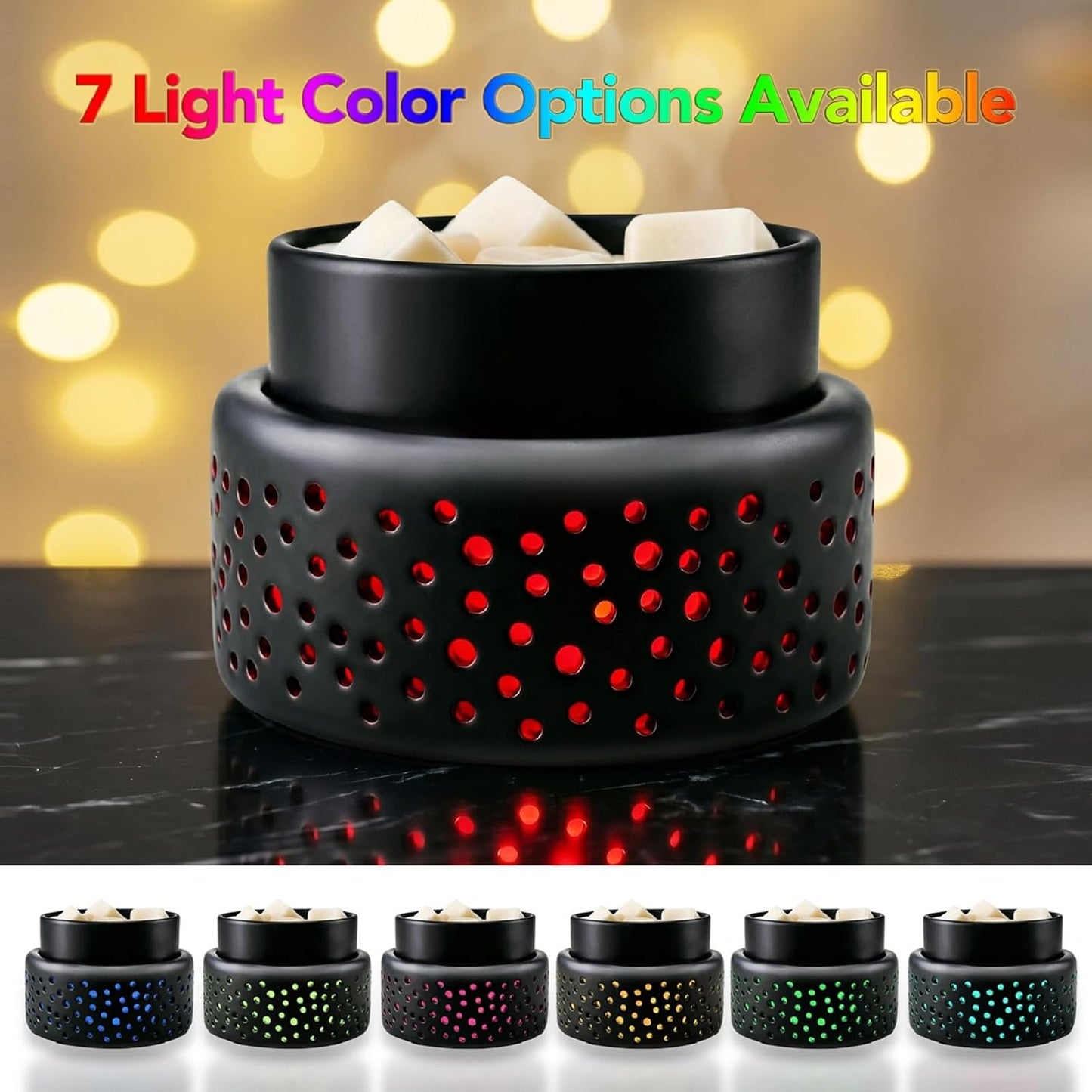 VICTORIA AROMA Ceramic Wax Melt Warmer - LED Night Light Candle Wax Warmer for Scented Wax, Electric Fragrance Wax Melter for Home, Office, Bedroom Decor, and Gifts