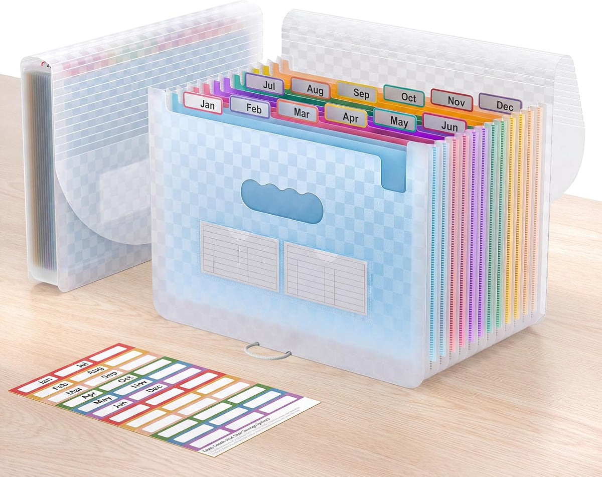 ThinkTex Accordion File Organizer, 12 - Pocket Expanding File Folders