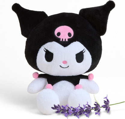 warmies x Hello Kitty - Microwavable & Weighted Stuffed Animals, Kuromi - Heated Stuffed Animal Plushie for Warmth & Comfort - Scented Soft Plush Toys for Adults & Children (Boys & Girls)