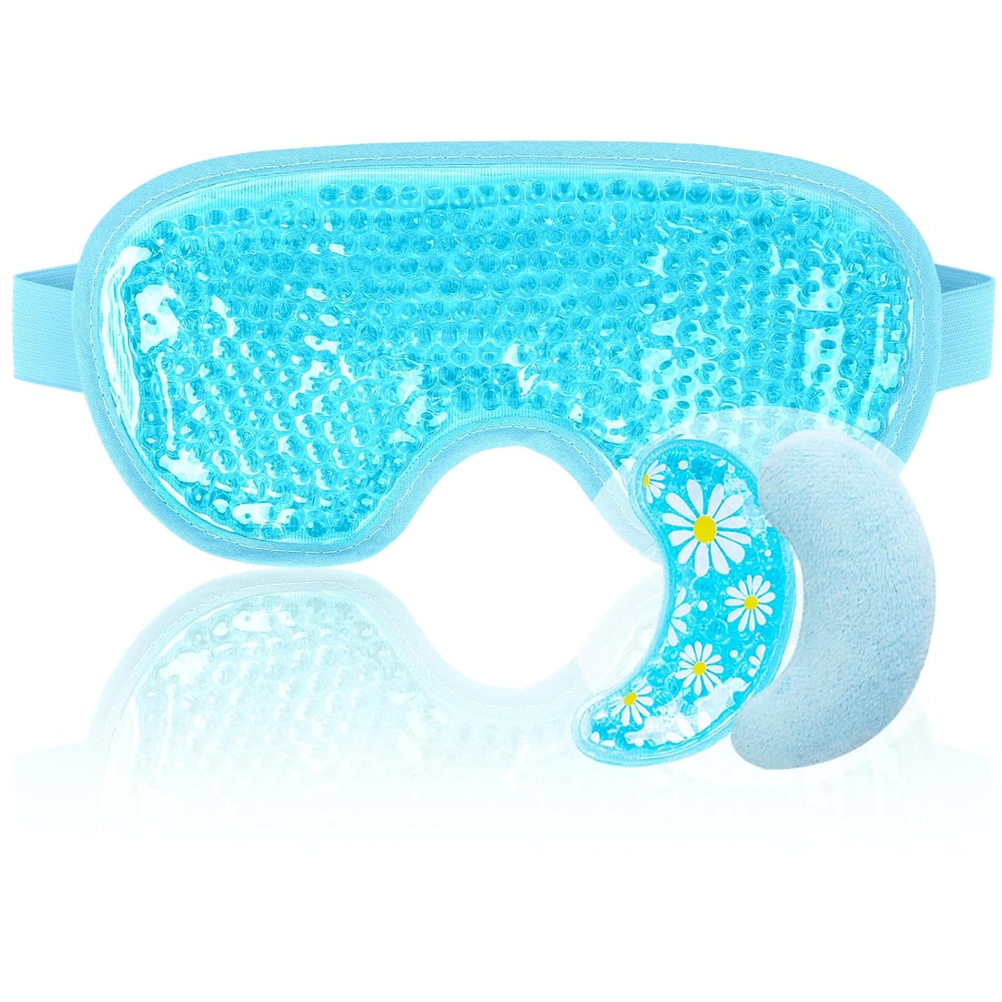 NEWGO Cooling Eye Mask for Puffy Eyes, Cold Eye Mask Eye Ice Pack for After Eyes Surgery, Tension Stress Relief, Itchy Eyes, Headaches, Dark Circles - Blue
