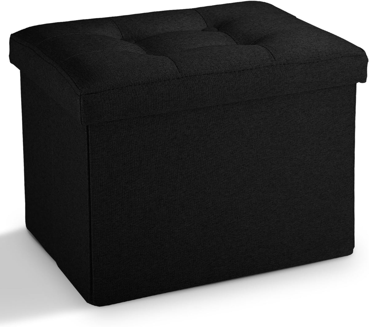LINMAGCO Ottoman with Storage Small Foot Rest Stool Under Desk Stool Short Folding Footrest for Living Room Bedroom Home Office Dorm Dark Gray 16X12X12IN