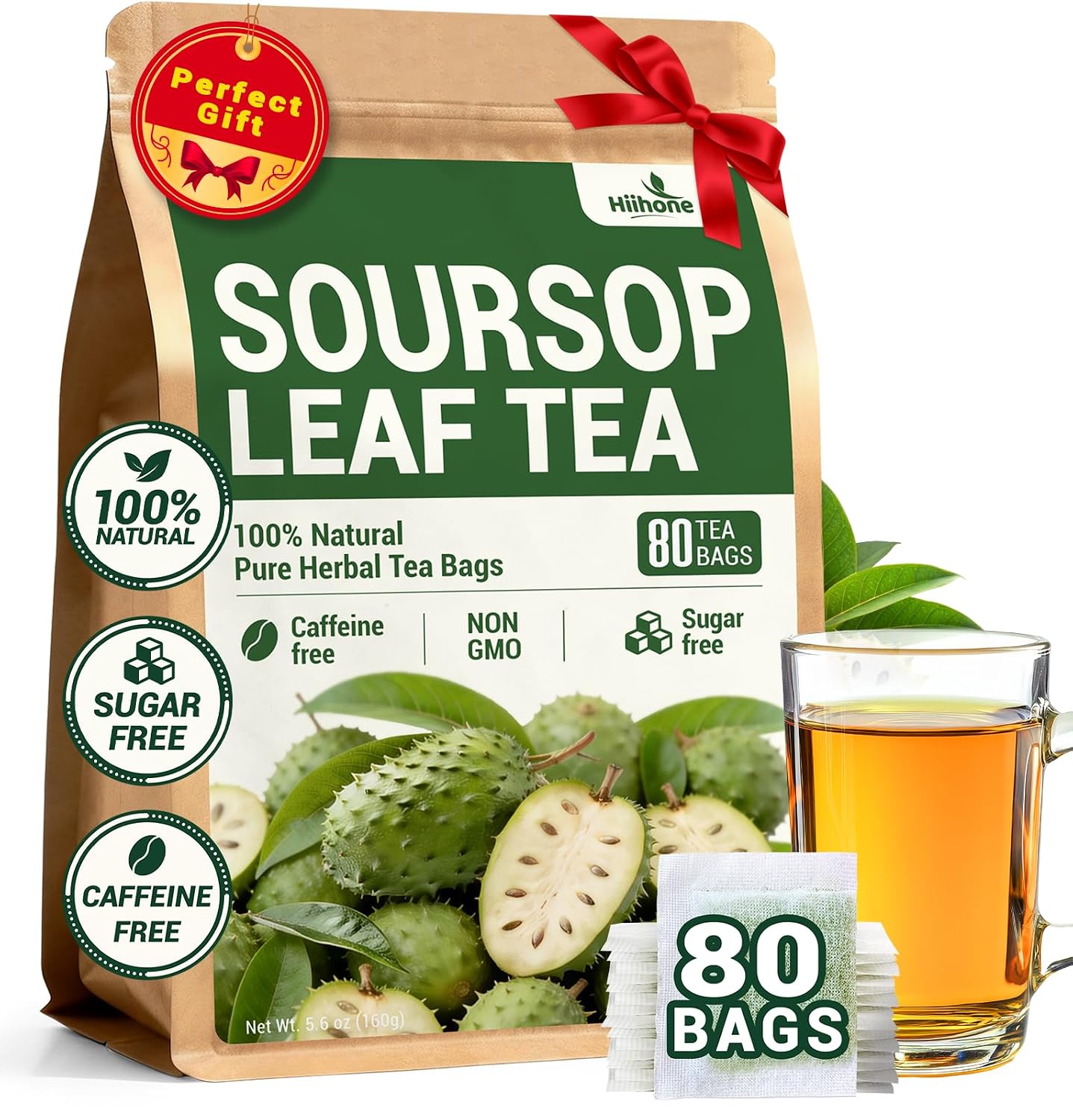 Chamomile Tea Bags, Chamomile Flower Herbal Tea - Sugar-Free, Caffeine-Free, 50 Teabags