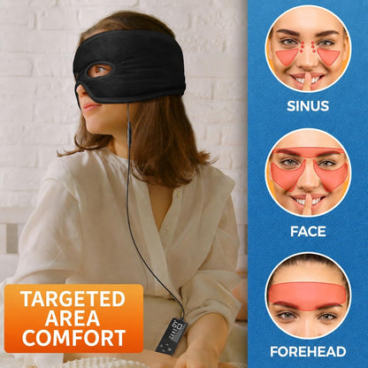 sticro Sinus Relief Mask Moist Heat with 3 Temp Settings, Ex-Large Headache Mask Electric Face Heating Pad for Sinus Pressure Relief, Migraine, Tension Headache Relief