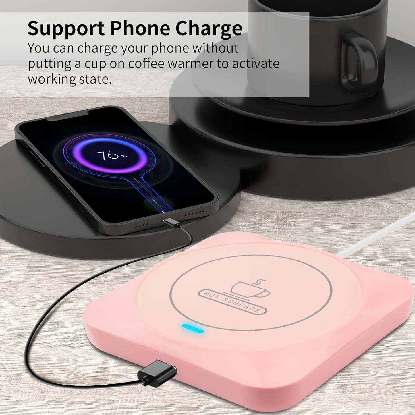 Coffee Mug Warmer, Smart USB Coffee Cup Warmer with Pressure-Induced Auto On/Off, Coffee Accessories for Home Office Desk