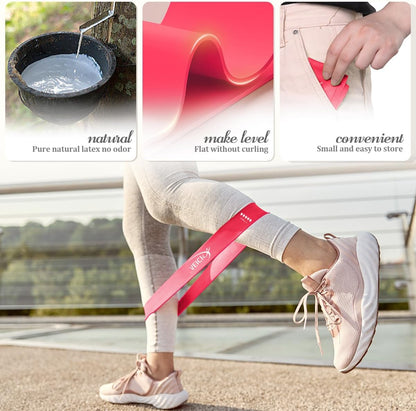 VEICK Resistance Loop Bands Set of 5, Exercise Bands with 5 Resistance Levels, Stackable Workout Bands for Strength Training, Pilates, Fitness Gear for Men Women Home Gym Office Travel