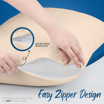 Utopia Bedding Premium 100% Waterproof Pillow Protectors with Zipper Standard Size (Set of 4), Bed Bug and Dust Mite Proof Zippered Pillow Covers, Pillow Encasement Cases, Gray