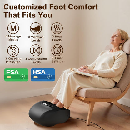 JZBRAIN Foot Massager for Plantar Fasciitis & Neuropathy 2026 Upgraded | Comfortable Shiatsu Massage with Heat, Kneading, Vibration & Compression