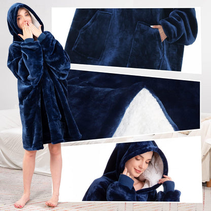 Aemicion Strawberry Blanket Hoodie,Oversized Sherpa Wearable Hooded Blanket,Warm Cozy Sweatshirt Gifts for Women Girls Adult