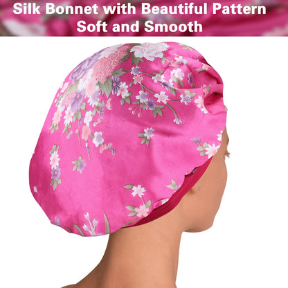 ROYBENS Satin Bonnet Hair Bonnet for Sleeping- 4 Pack Large Bonnets for Women with Elastic Soft Band for Curly Hair Braids