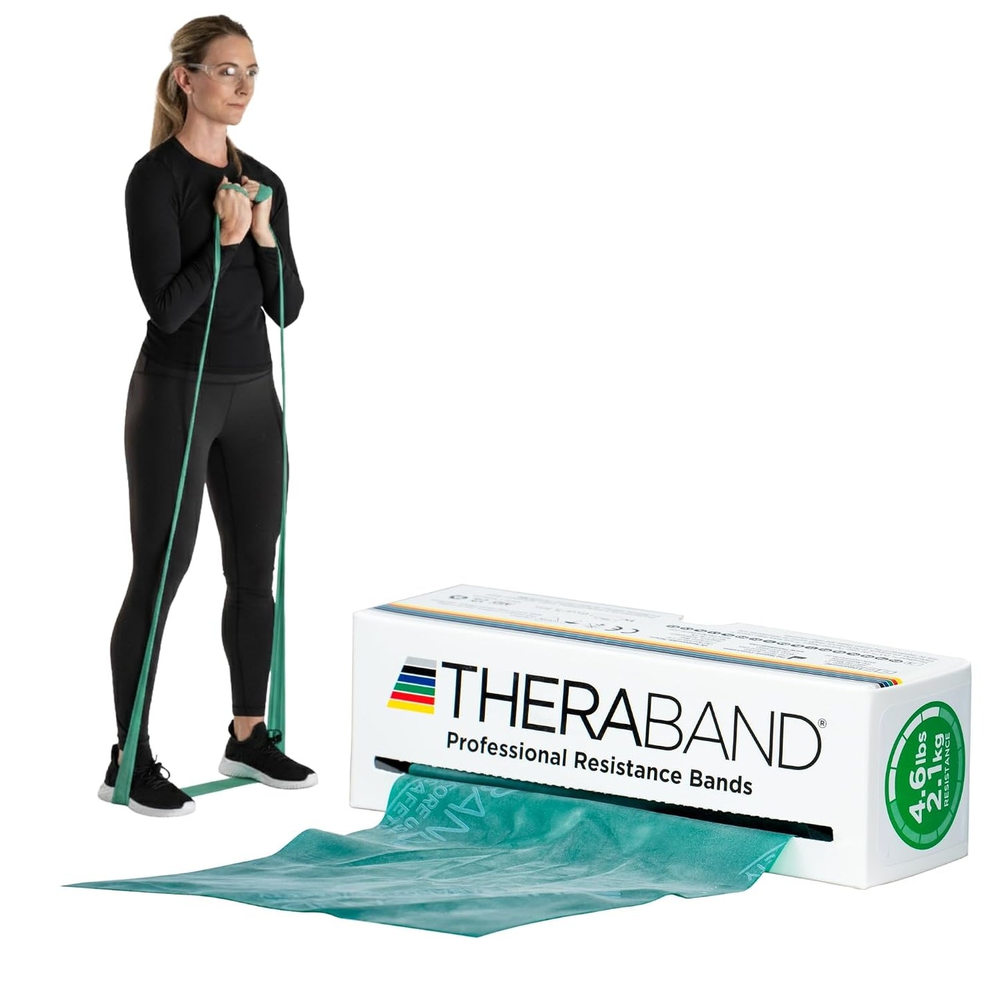 THERABAND Resistance Bands, 6 Yard Roll Professional Latex Elastic Band For Upper & Lower Body, Core Exercise, Physical Therapy, Pilates, Home Workouts, Rehab, Blue, Extra Heavy, Level 5