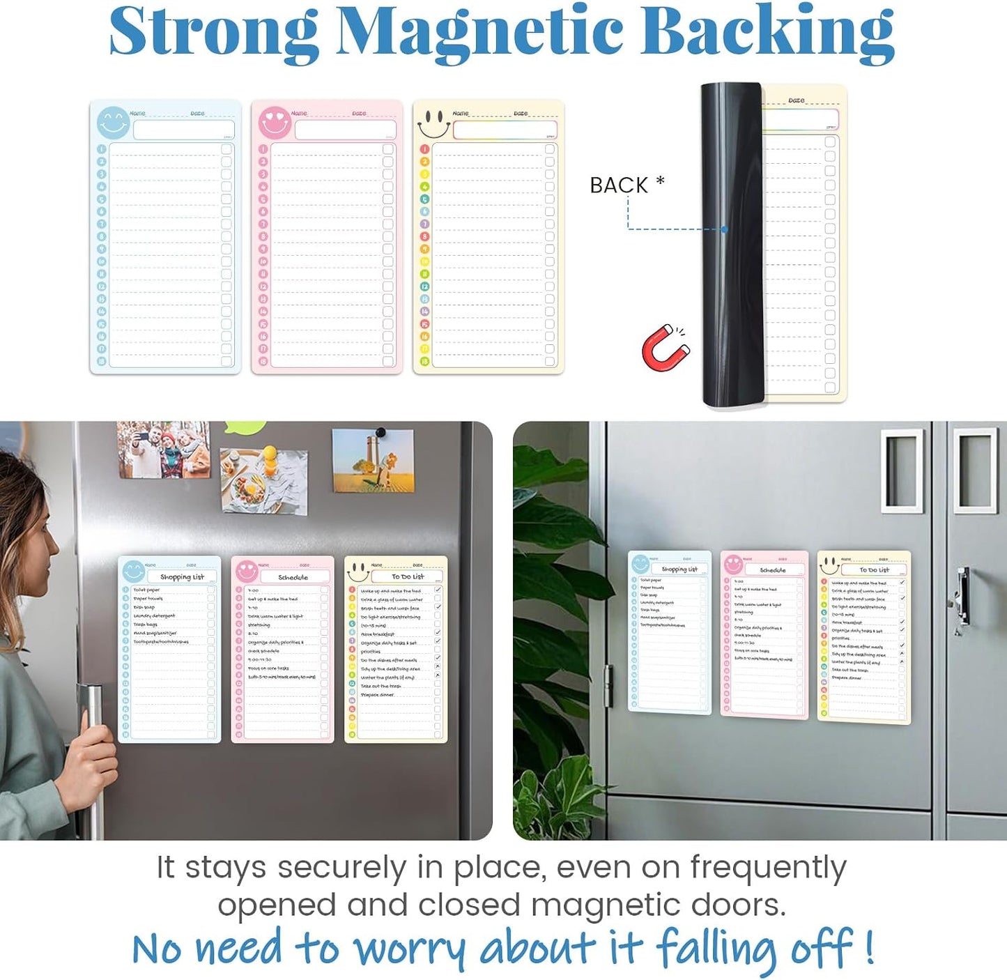 JJPRO Magnetic Monthly Calendar Whiteboard Set for Fridge-Monthly Planning Board and Two Bonus Dry Erase Grocery Board&Weekly Menu Board-Meal Planner Whiteboard/to-Do List-6 Markers