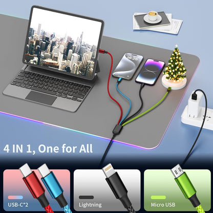 4 in 1 Multi Charging Cable, 5FT Charging Cords for Multiple Devices
