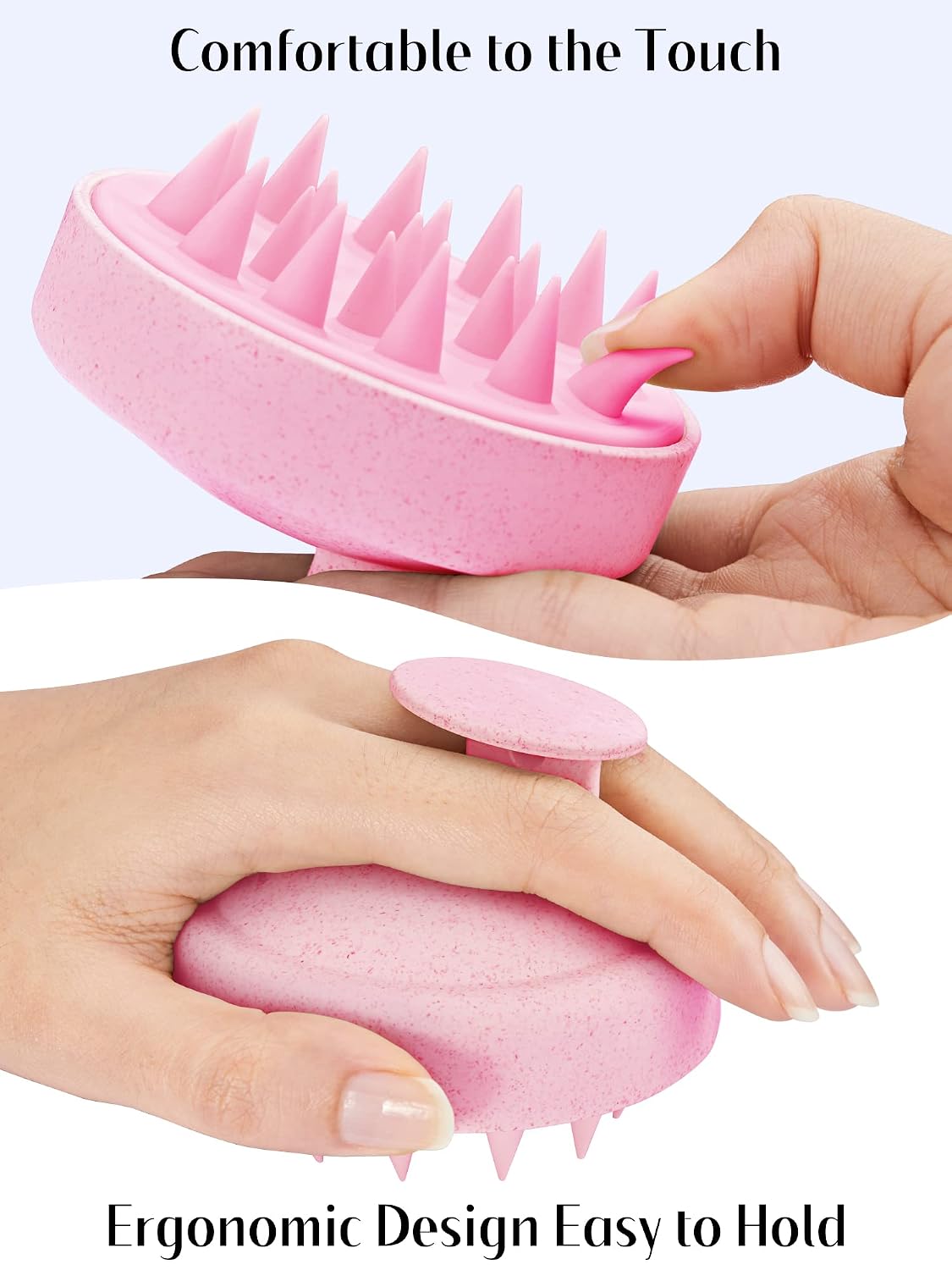 HEETA Scalp Massager Hair Growth, Soft Silicone Scalp Scrubber Shampoo Brush for Exfoliation, Dandruff Removal Head Massage Stress Relax, Wet & Dry Use for Thick Thin Curly Hair Care, Black