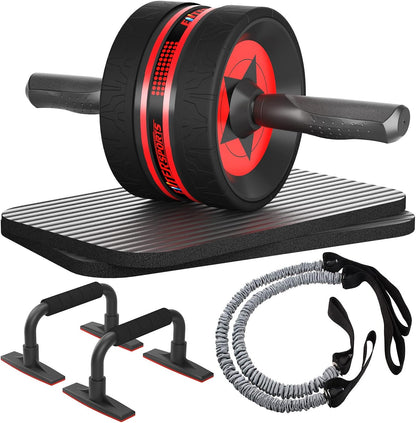 Ab Roller Wheel for Abs Workout - Abdominal Exercise Equipment with 2 Knee Pads for Home Gym, Core Strength Training, Fitness Equipment for Men & Women