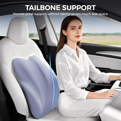 BEBAS Lumbar Support Pillow for Car, Memory Foam Back Cushion for Driving, Ergonomic Lumbar Pillow for Pain Relief, Comfort Lower Back Support for Office Chairs, Car Seat, Wheelchair -Black