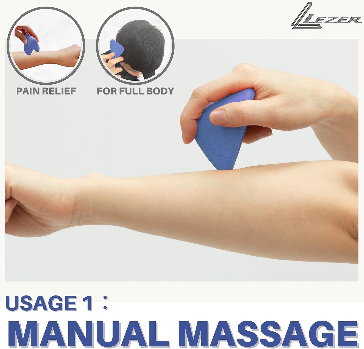 LEZER, Trigger Massage Point, Manual Massage Ball, Muscle Knots Relief Tool, Myofascial Release, Physical Therapy, Plantar Fasciitis, Set of 2 (Orange Trigger and Black Ball)