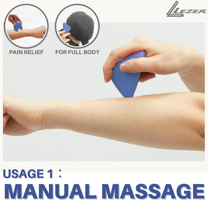 LEZER, Trigger Massage Point, Manual Massage Ball, Muscle Knots Relief Tool, Myofascial Release, Physical Therapy, Plantar Fasciitis, Set of 2 (Orange Trigger and Black Ball)
