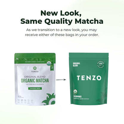 Tenzo Matcha Green Tea Powder, Organic Cafe Sweetened Matcha Latte Green Tea Powder, Ceremonial Barista Crafted Mix - Authentically Japanese - Matcha Latte Mix (35.27 Ounce)